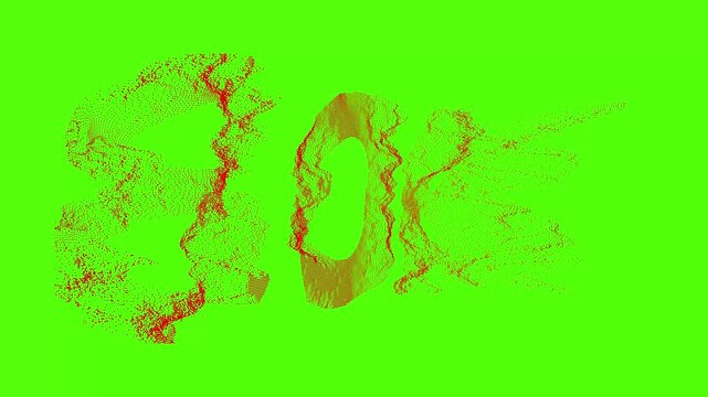 80K subscribers celebration glowing particle text animation isolated on green screen background for chroma key compositing social media channel success concept