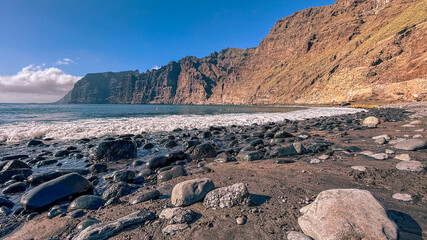 Playa de Los Guios Beach and Los Gigantes Cliffs in Tenerife, Canary Islands, Spain © Victoria Schaad