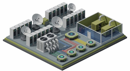 Fototapeta premium Industrial air conditioning system components.