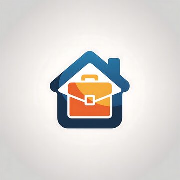 A stylized logo depicting a briefcase inside a house silhouette, symbolizing remote work or home-based business.