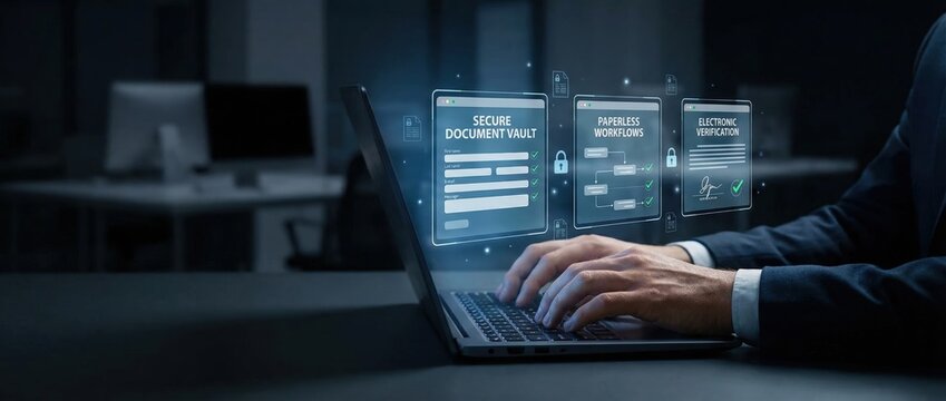 Digital document management strategies for secure workspaces business environments technology insights modern office professional perspective