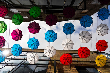 the colored umbrellas on the sky in Dublin, Ireland © Sergio Delle Vedove