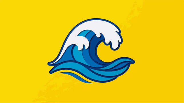 Ocean Wave Icon Illustration.