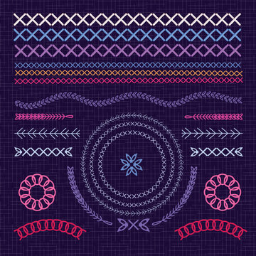 embroidery stitches illustrator brushes