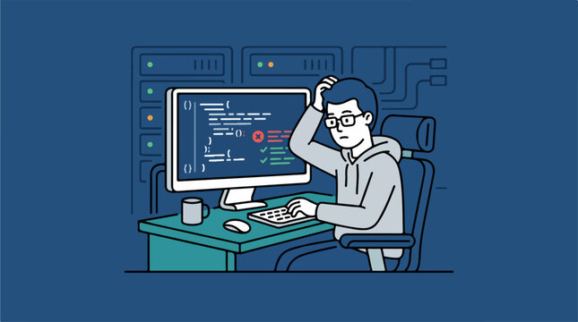 Programmer Working on Computer.