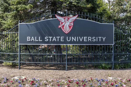 Ball State University campus. Ball State is a public research university whose logo includes the Beneficence.