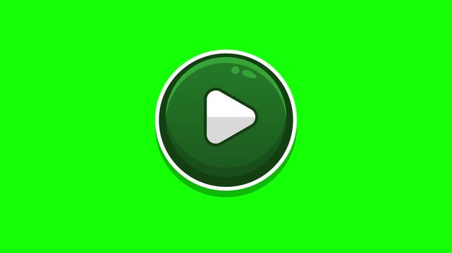 Finger clicking button animation on green screen featuring a close-up interaction of a finger pressing a digital button with smooth motion
