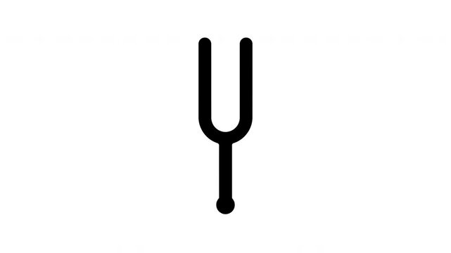 Animated Tuning Fork Icon on Transparent Background