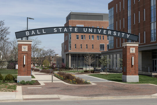 Ball State University Alderdice Gates at the new south entrance. Ball State is a public research university.