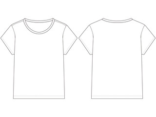 Naklejka premium Girls Bow T Shirt Mockup vector art Front Back View Cute Kids Apparel Template 