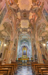 Obraz premium VERCELLI, ITALY - JANUARY 16, 2026: The nave of church Chiesa di San Giuliano by unknown artist