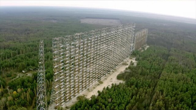 Abandoned Soviet Duga over the horizon radar system within the Chernobyl exclusion zone