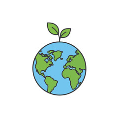 Obraz premium Earth with Sprouting Leaves