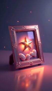 A picture frame with a star in the middle of it.
