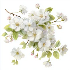 Fototapeta premium Delicate white flowers bloom, showcasing vibrant nature and the beauty of spring in this elegant floral arrangement.