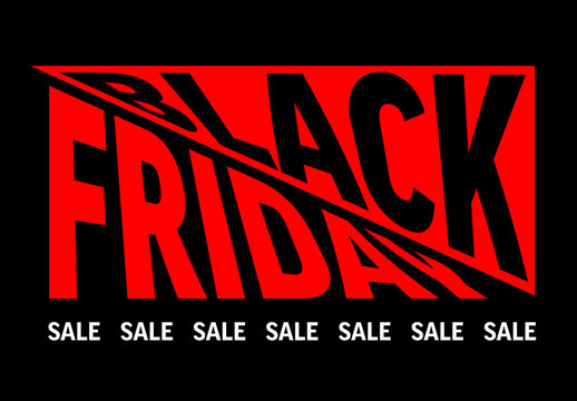 Black Friday Sale Banner with Red and Black Graphic Design
