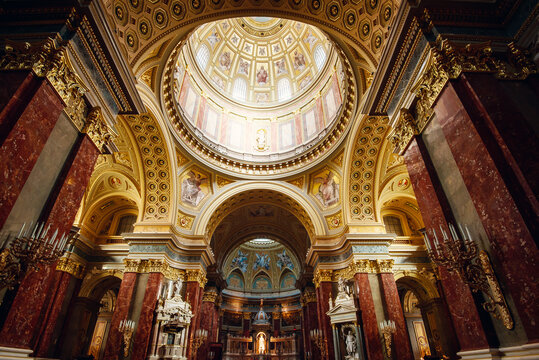 Interior of the magnificent Saint Stephen's Basilica Budapest, Hungary