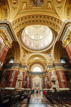 Interior of the magnificent Saint Stephen's Basilica Budapest, Hungary