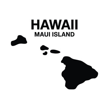 A graphic representation showcases the islands of Hawaii specifically Maui with bold text high quality