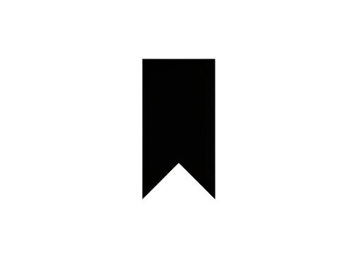 Simple black flag corner graphic with a pointed end isolated on transparent background
