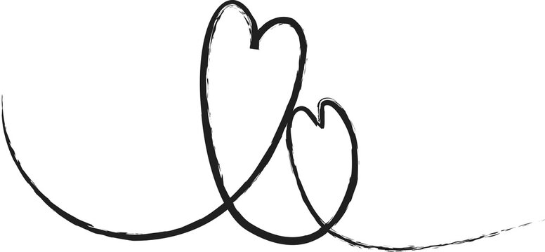 Heart shape frame with brush painting