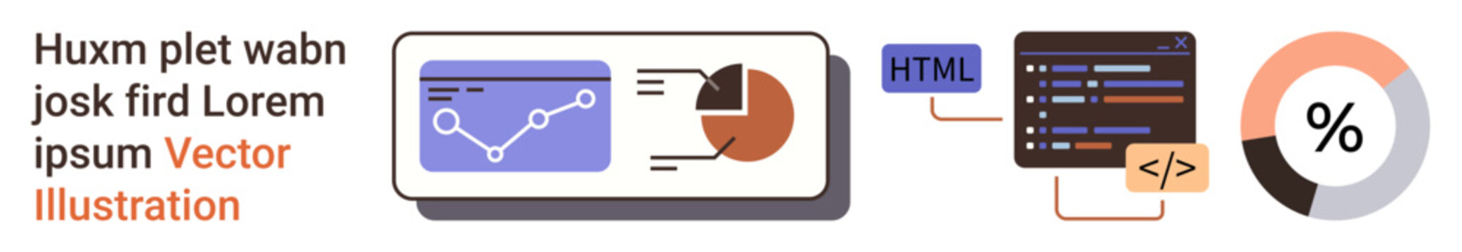 Data visualization, software development, coding education, web analytics, technology tools, business trends. Graph and chart on display, coding interface with labels. Data visualization and software