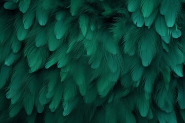 Fototapeta premium Teal green feathers creating a soft, natural texture background
