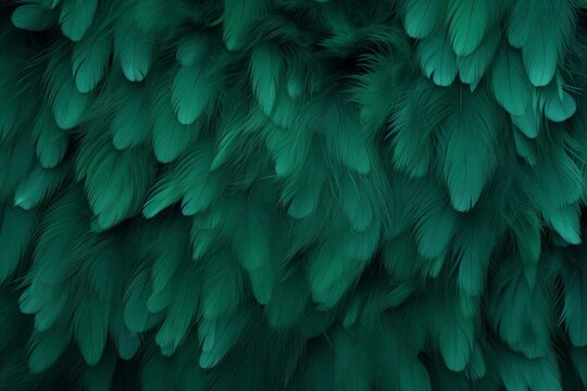 Teal green feathers creating a soft, natural texture background