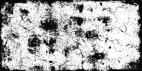 Fototapeta premium Distressed grunge border frame with textured gritty surface and scattered specks