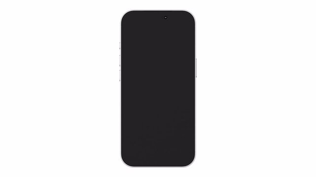 Isometric smartphone isolated on a white background. Rotating animation with a screen mask and alpha channel for web, App UI, and presentations.