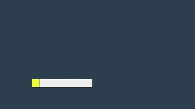 Animated loading progress bar on a dark background for video overlay