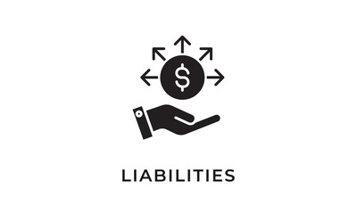 Fototapeta premium Liabilities vector icon isolated on white background