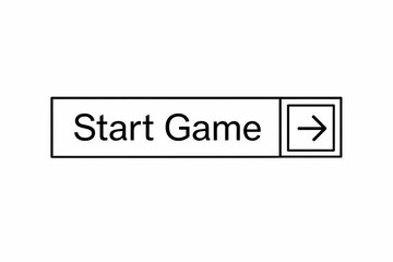 Obraz premium Simple graphical button labeled start game with an arrow icon