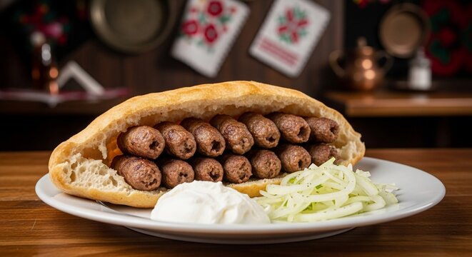 Grilled meat sandwich