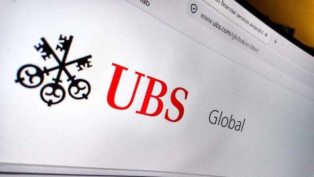 computer screen with UBS website displayed