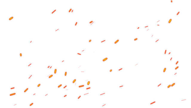 Flames sparks embers floating isolated on transparent backgrounds 3d illustration png