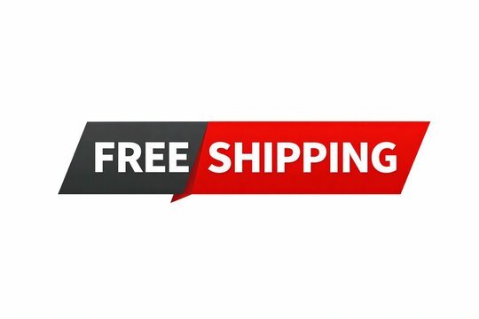 Promotional banner advertising free shipping for online purchases