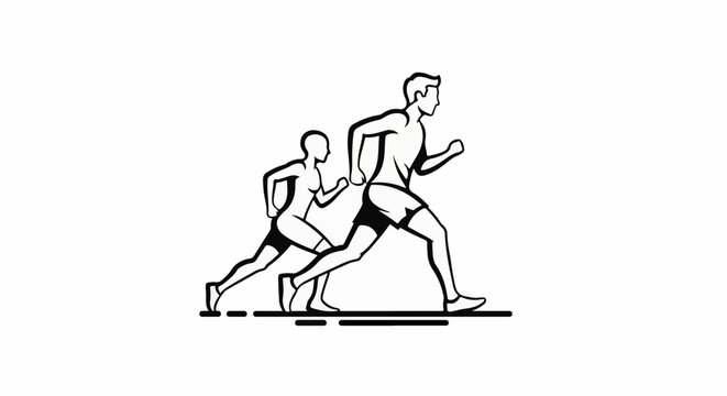 Two athletes running side by side on a track