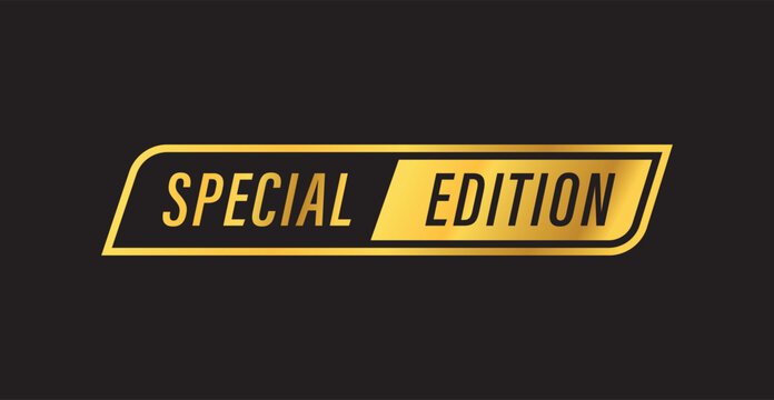 Special Edition vector typography design with elegant minimalist and luxurious frame design. Label, gold, For icons, logos, seals, tags, symbols, badges, stickers, banners.