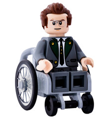 Naklejka premium Dortmund - Deutschland 15. April 2026 - Lego Minifigur Mann im Rollstuhl