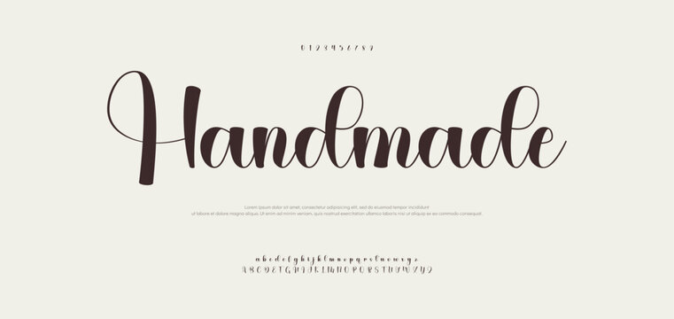 Hand drawn vector alphabet. Modern monoline signature script font. Elegant Signature Font. Typography fonts regular uppercase and lowercase. vector illustration
