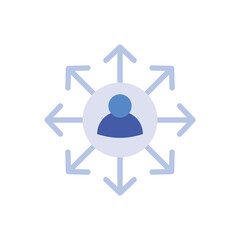 Obraz premium Social Network and Viral Distribution Flat Blue Icon
