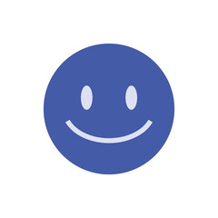 Fototapeta premium Happy Customer and User Satisfaction Flat Blue Icon