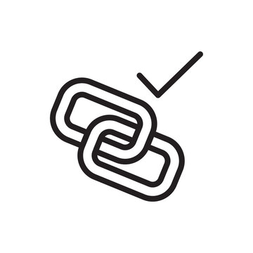 Verified Backlink and Secure Connection Line Icon