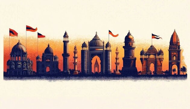 Celebrate Maharashtra Day with a vibrant illustration.