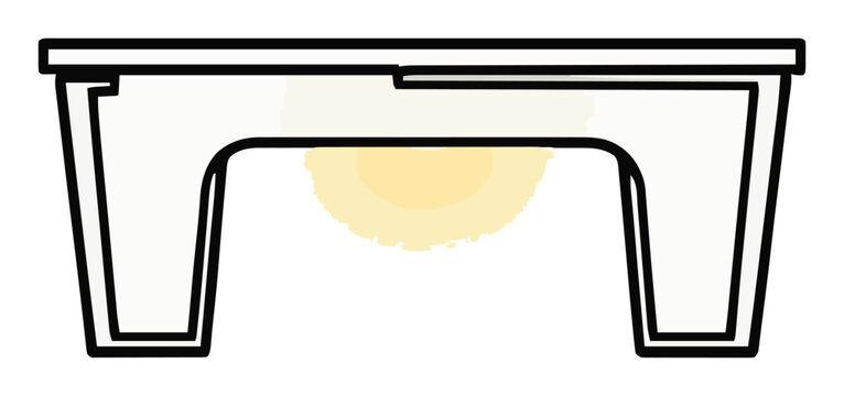 Minimalist floating desk line art vector icon. Generative AI
