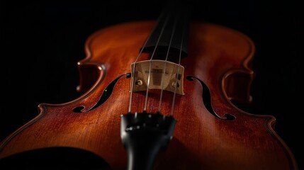 Fototapeta premium Violin Close Up Warm Tone Classical Music Instrument Detail