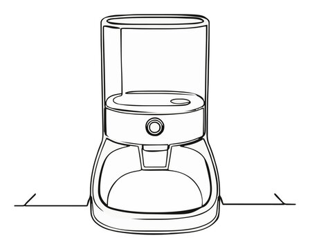 Minimalist automatic pet feeder line art vector icon.... Generative AI