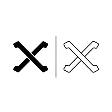 Crossed lines icon with rejection disqualify prohibition negative forbidden opposition obstruction interdict
