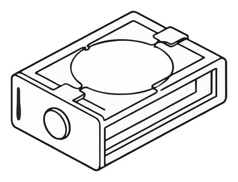 View-master stereoscope line art icon vector. Generative AI